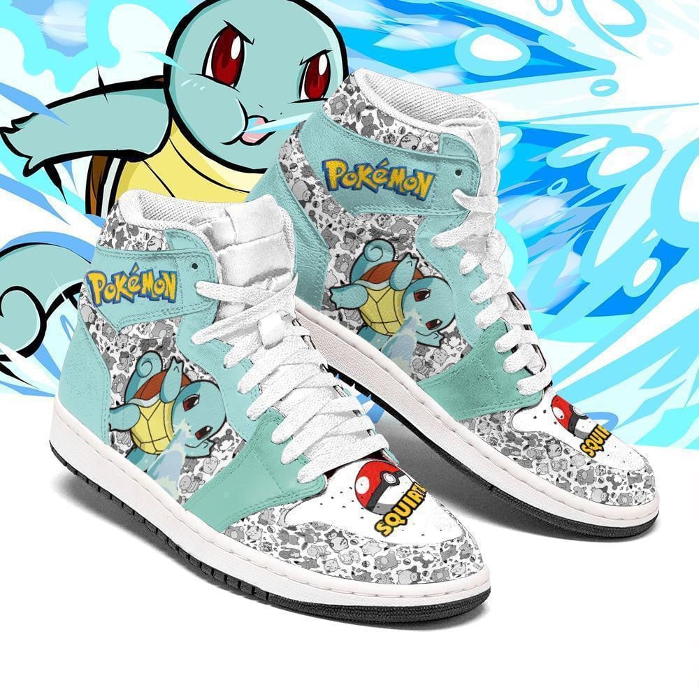 Squirtle JD1s Sneakers Anime Pokemon Shoes, Air Jordan Hightop