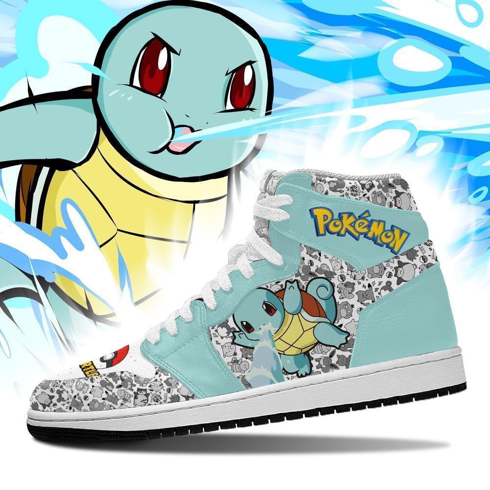 Squirtle JD1s Sneakers Anime Pokemon Shoes, Air Jordan Hightop