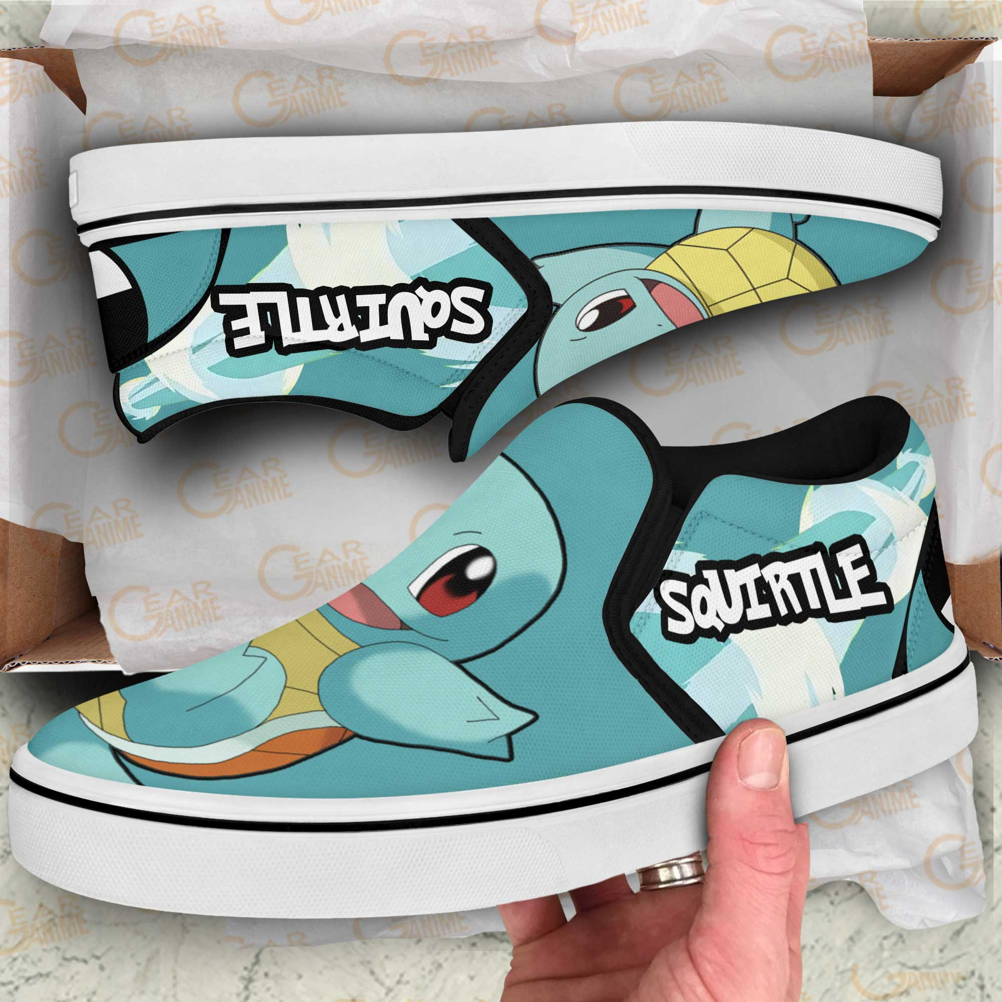 Squirtle Slip-On Shoes Canvas Pokemon Custom Anime Shoes