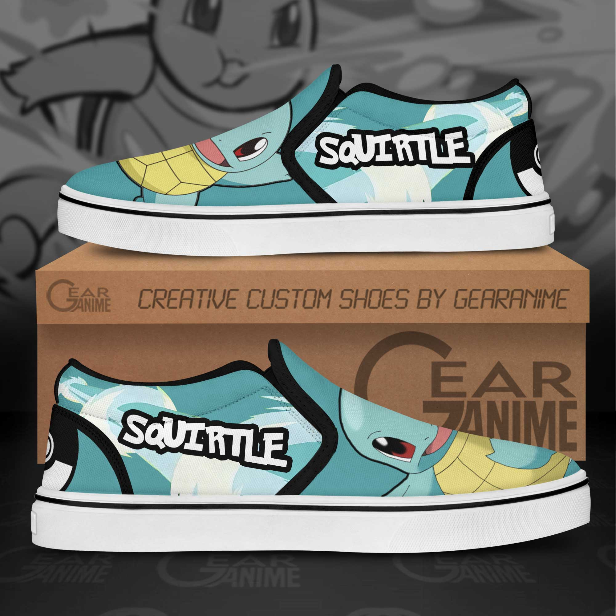 Squirtle Slip-On Shoes Canvas Pokemon Custom Anime Shoes