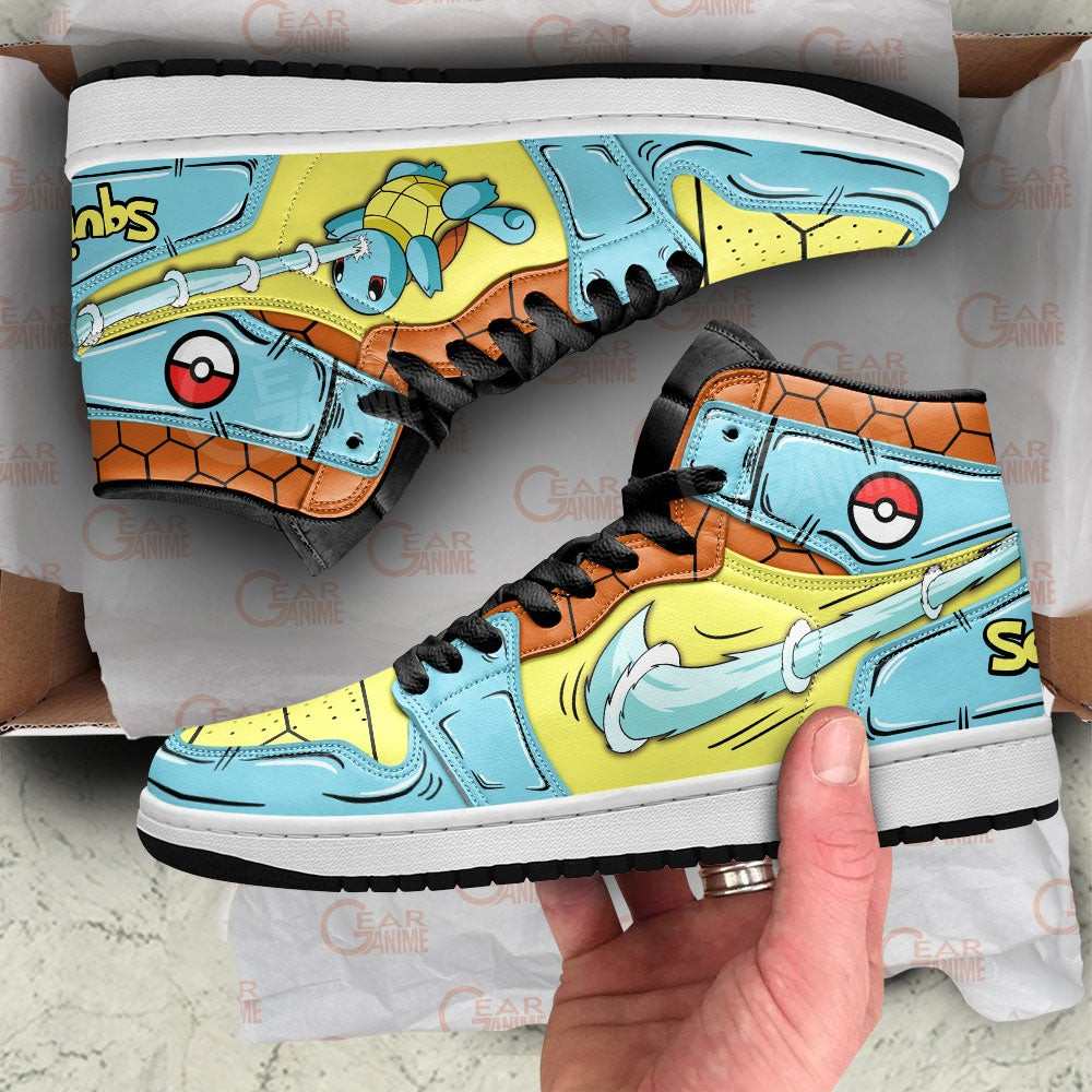 Squirtle Spray Water JD Sneakers For Pokemon Anime Fans, Air Jordan Hightop