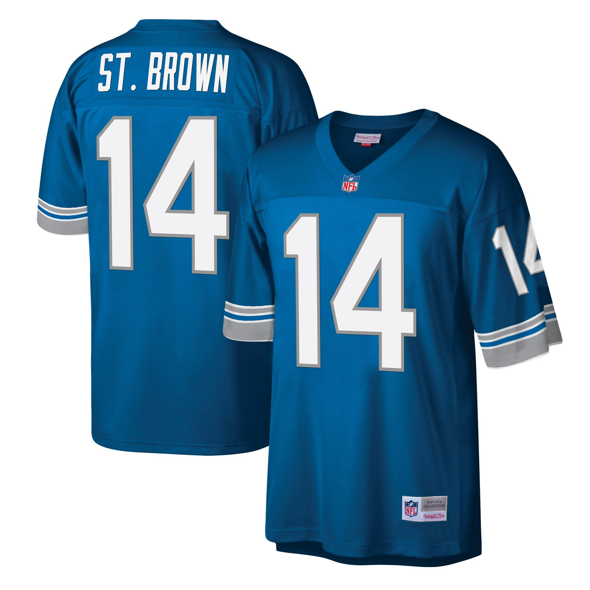 St. Brown Men's Detroit Lions Big & Tall Legacy Blue Jersey - All Stitched 