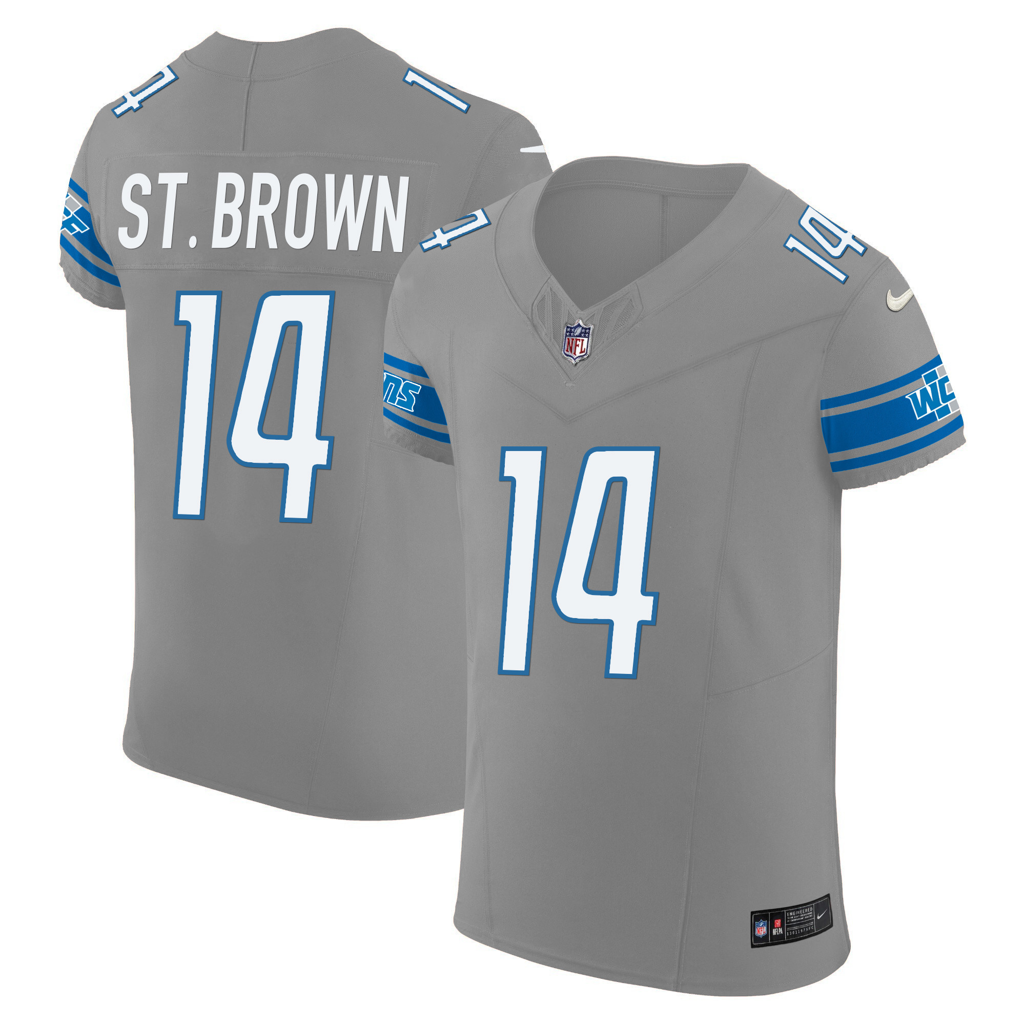 St. Brown Men's Detroit Lions Vapor Elite Gray Jersey - All Stitched 