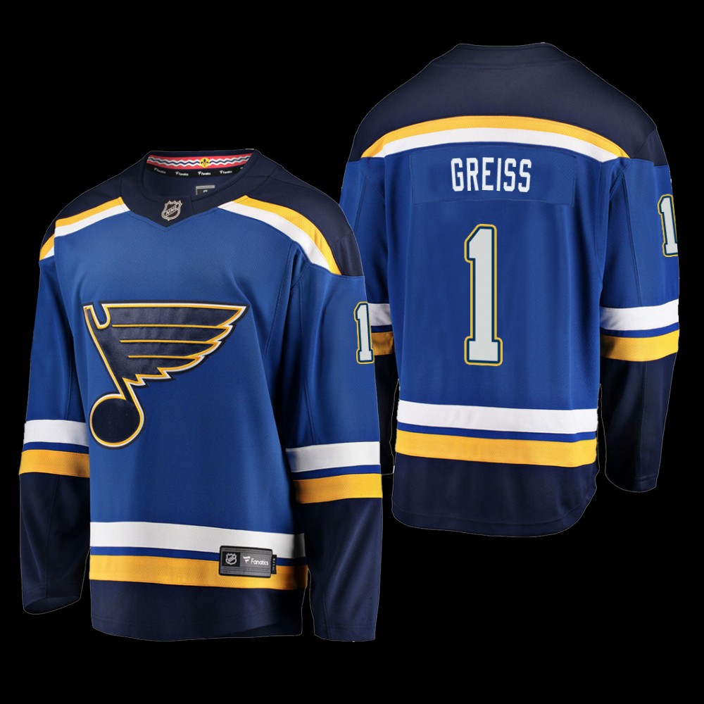 St. Louis Blues #1 Thomas Greiss Blue Home Breakaway Player Jersey