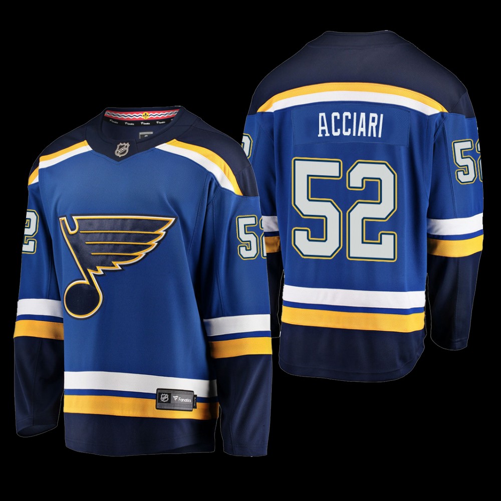 St. Louis Blues #52 Noel Acciari Blue Home Breakaway Player Jersey