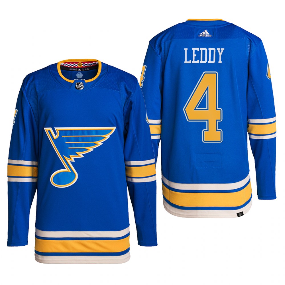 St. Louis Blues 2022 Alternate Jersey Nick Leddy Blue #4 Primegreen Pro Uniform