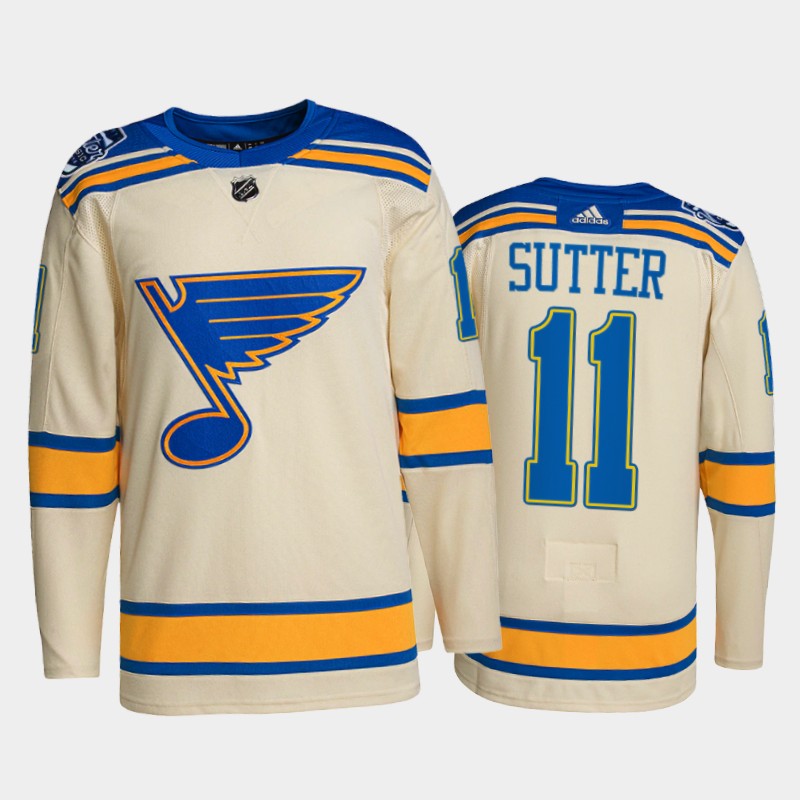 St. Louis Blues Brian Sutter #11 2022 Winter Classic Cream Jersey