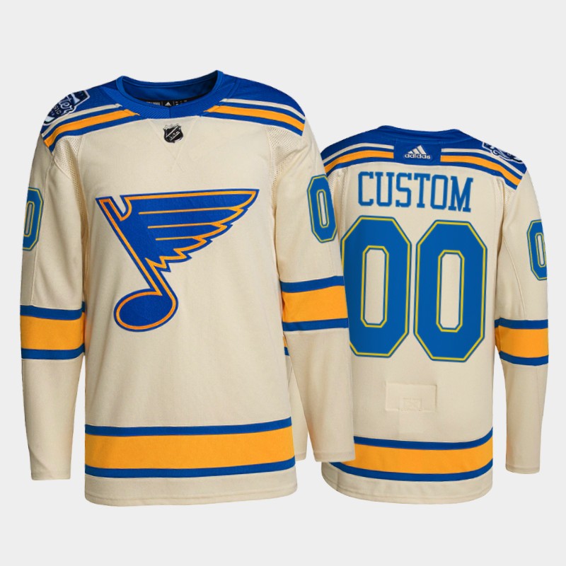St. Louis Blues Custom #00 2022 Winter Classic Cream Jersey
