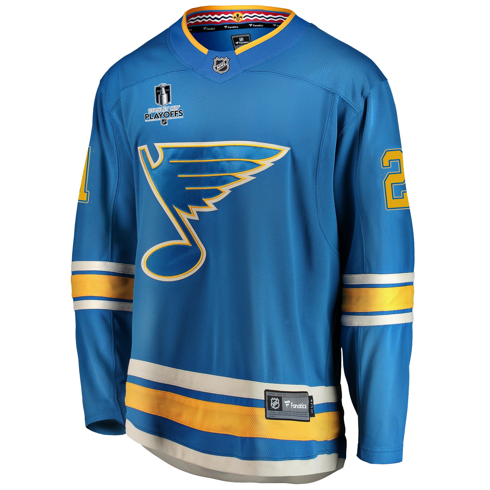 St. Louis Blues Tyler Bozak 21 Alternate 2022 Stanley Cup Playoffs Breakaway Men Stitched Jersey – Blue St. Louis Blues Tyler Bozak 21 Alternate 2022 Stanley Cup Playoffs Breakaway Men Stitched Jersey – Blue