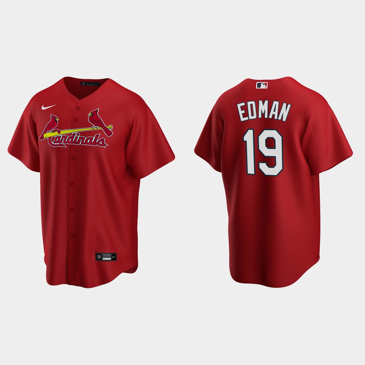St. Louis Cardinals #19 Tommy Edman Alternate Jersey - Red