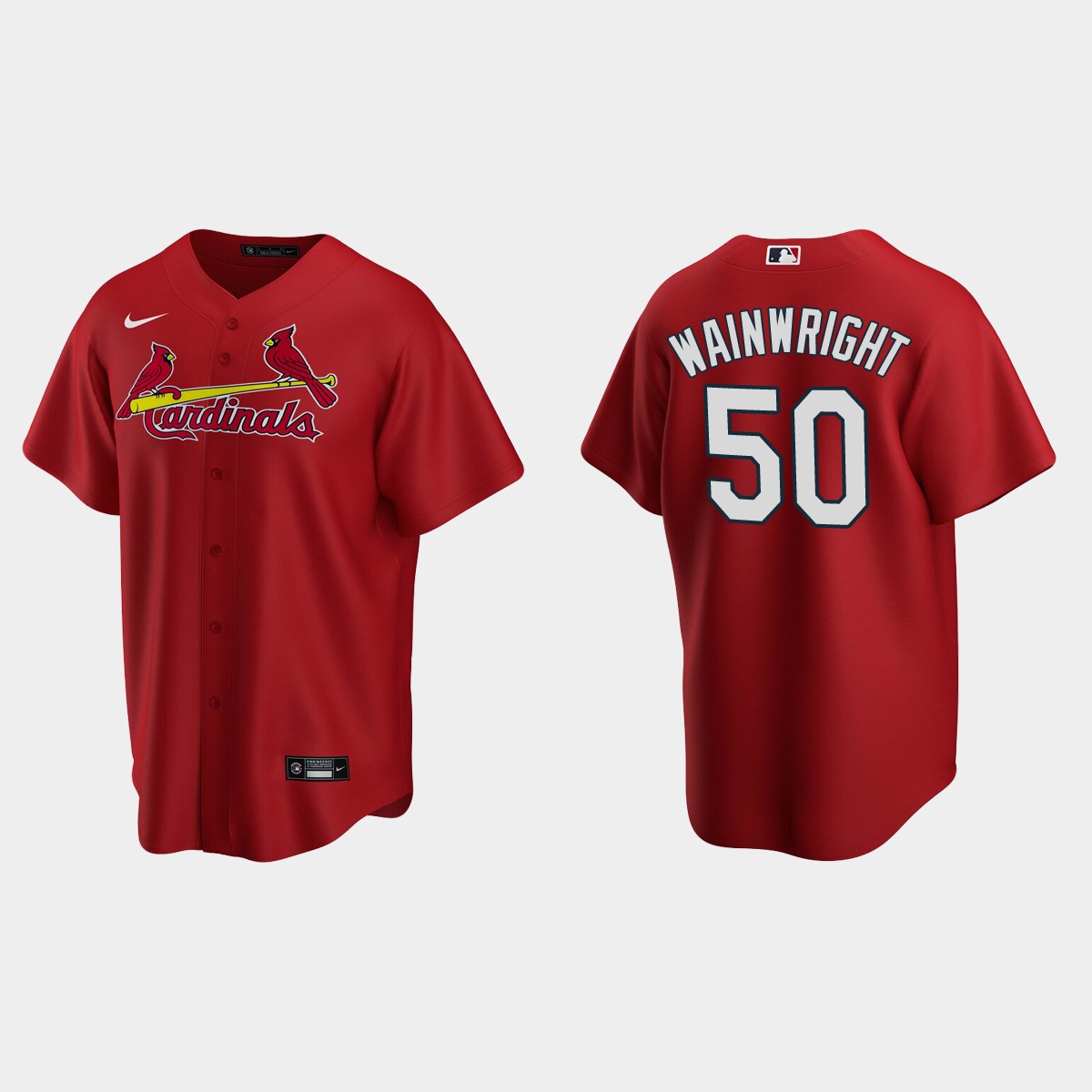 St. Louis Cardinals #50 Adam Wainwright Alternate Jersey - Red