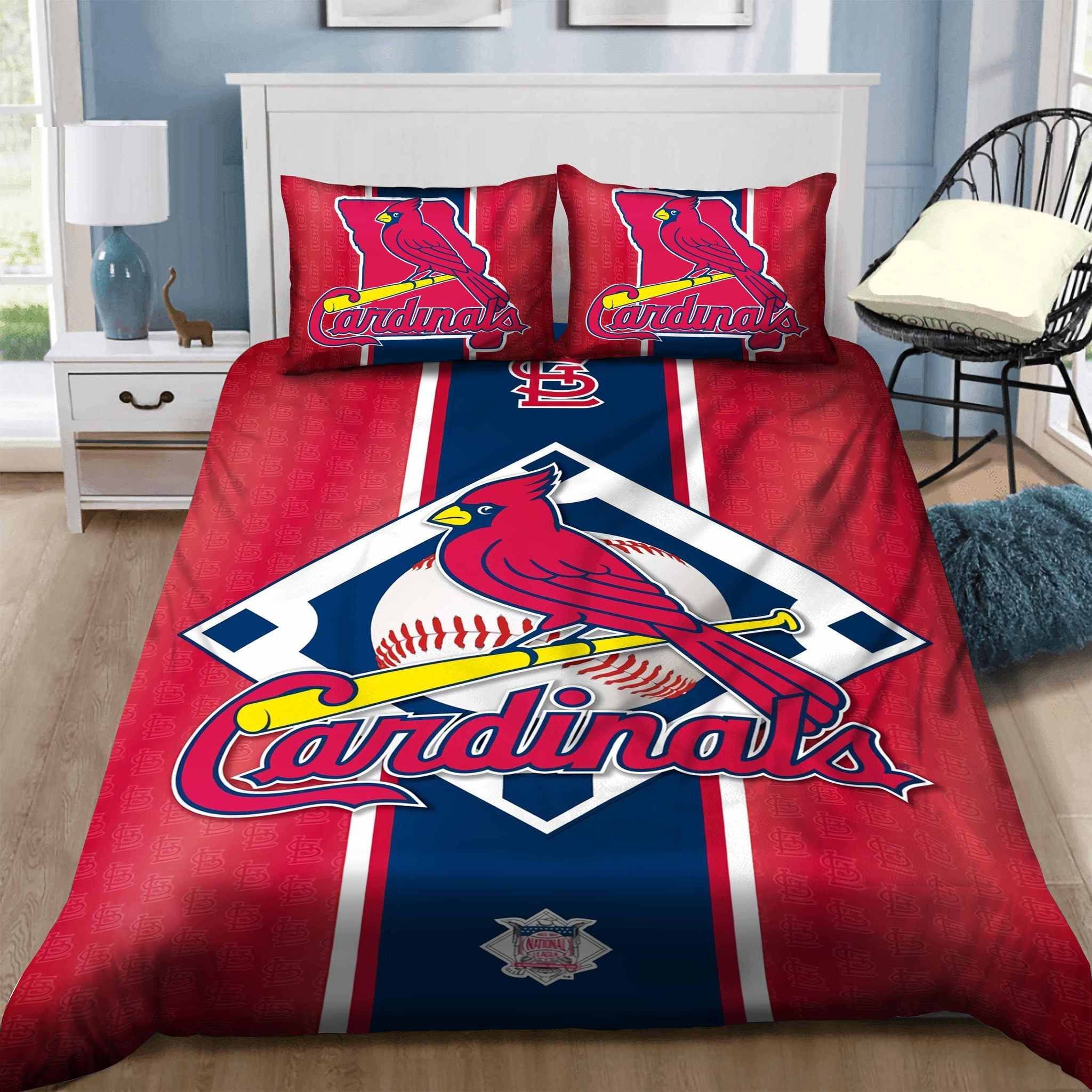 St. Louis Cardinals Bedding Set Sleepy (Duvet Cover And Pillow Cases)