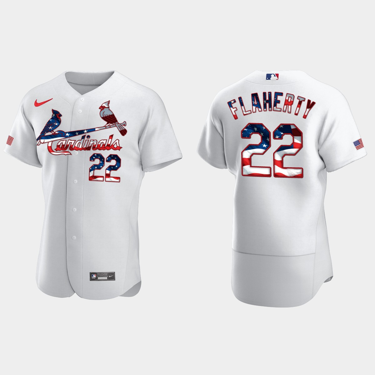 St. Louis Cardinals Jack Flaherty 2020 Stars And Stripes 4th of July Jersey - White