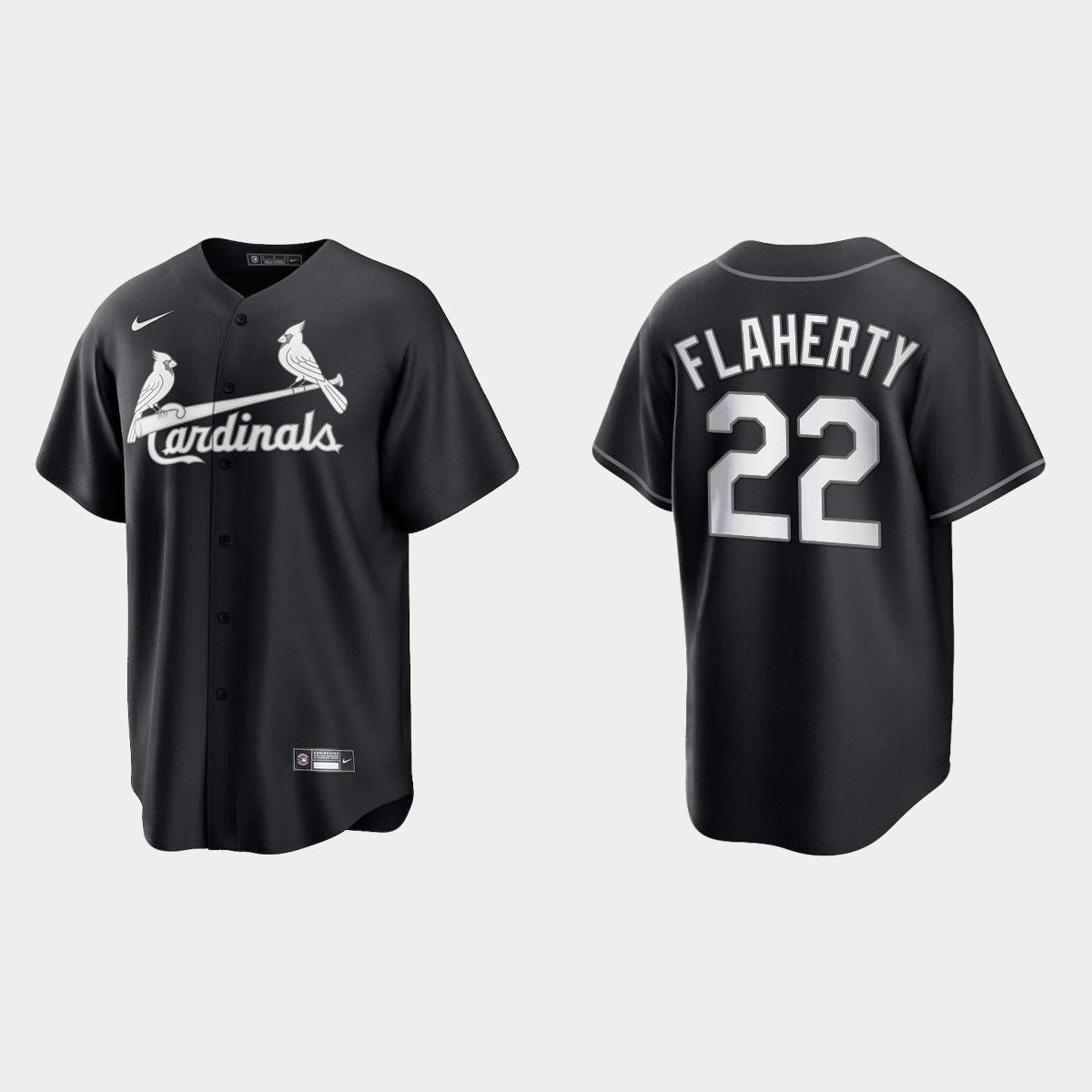 St. Louis Cardinals Jack Flaherty 2021 All Black Fashion Jersey - Black White