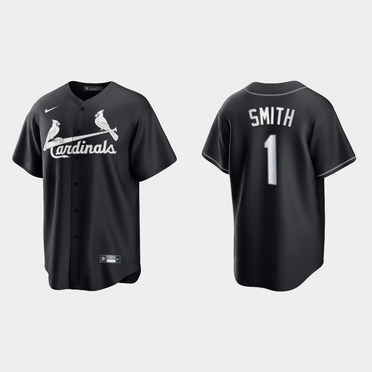 St. Louis Cardinals Ozzie Smith 2021 All Black Fashion Jersey - Black White