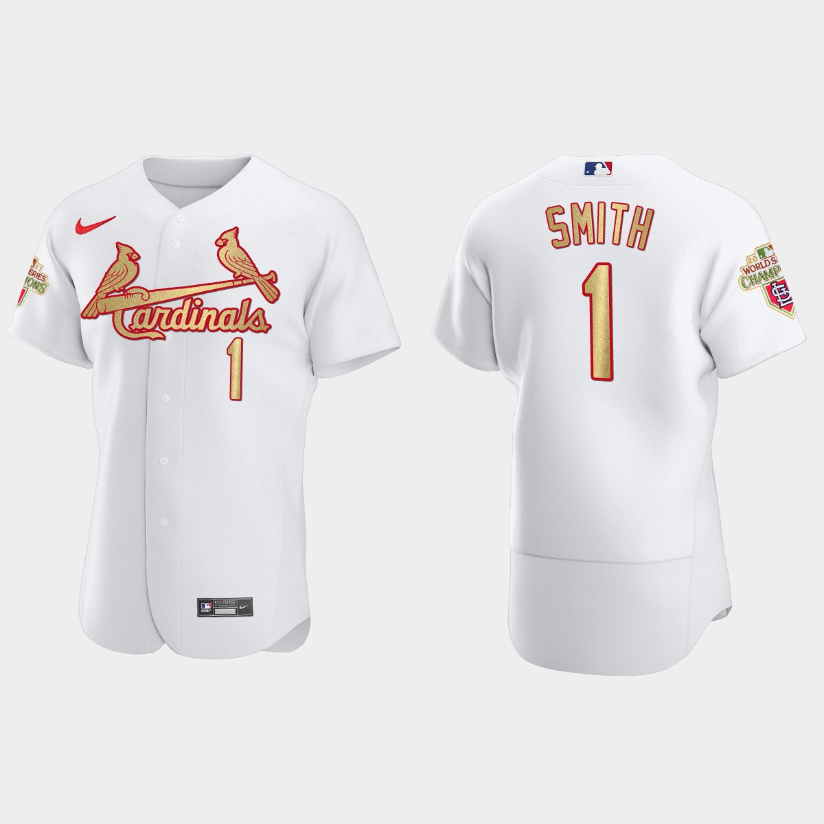 St. Louis Cardinals Ozzie Smith White Gold 2011 World Series Champions Jersey