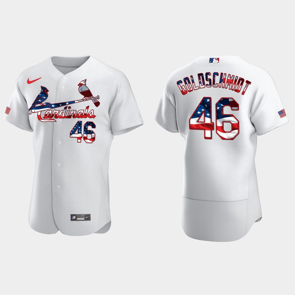 St. Louis Cardinals Paul Goldschmidt 2020 Stars And Stripes 4th of July Jersey - White