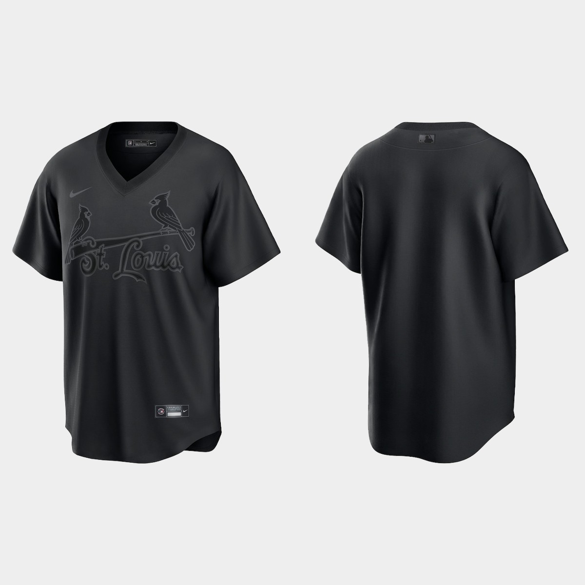 St. Louis Cardinals Pitch Black Fashion Jersey - Black