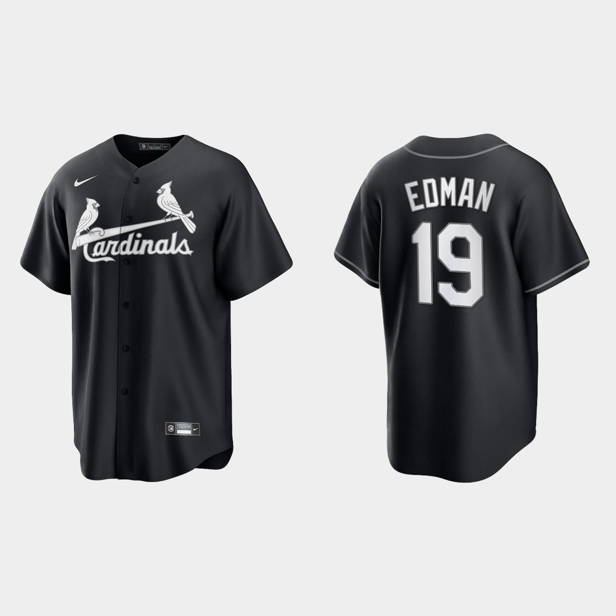 St. Louis Cardinals Tommy Edman 2021 All Black Fashion Jersey - Black White