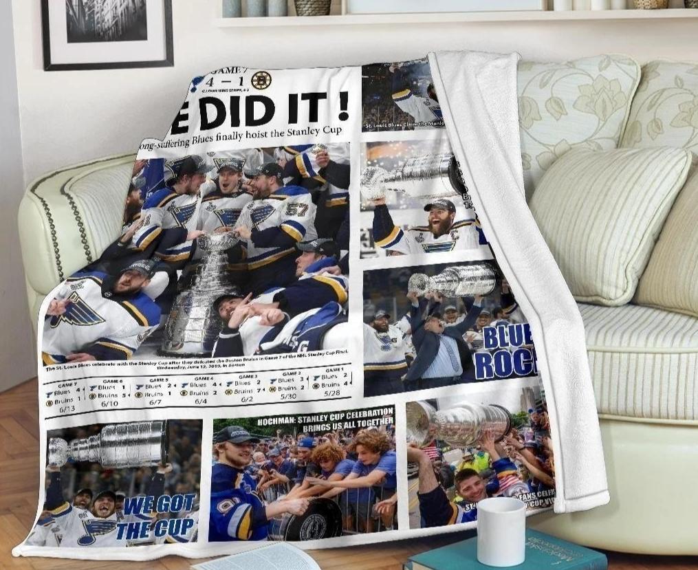 St Louis Blues Champions 2019 News Fleece Blanket