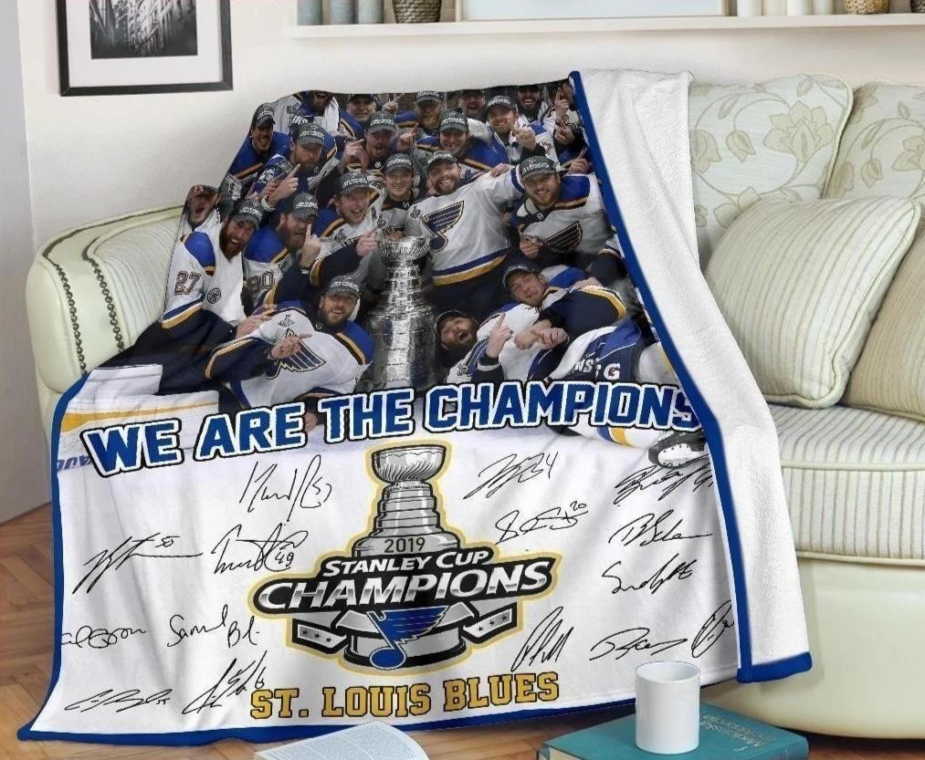 St Louis Blues Champions 2019 Stanley Cup Fleece Blanket