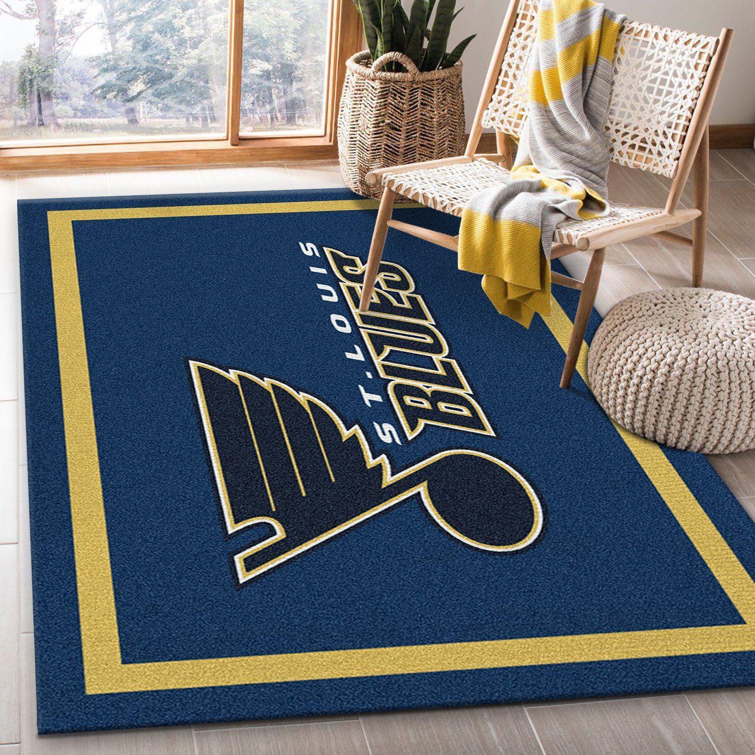 St Louis Blues Logo Rectangle Rug – Custom Size And Printing