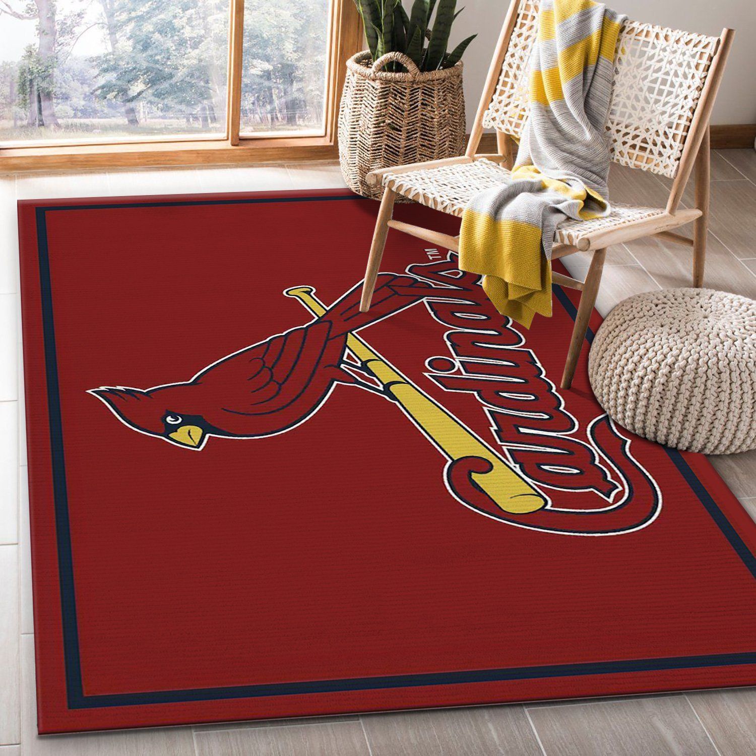 St Louis Cardinals Logo Rectangle Rug – Custom Size And Printing