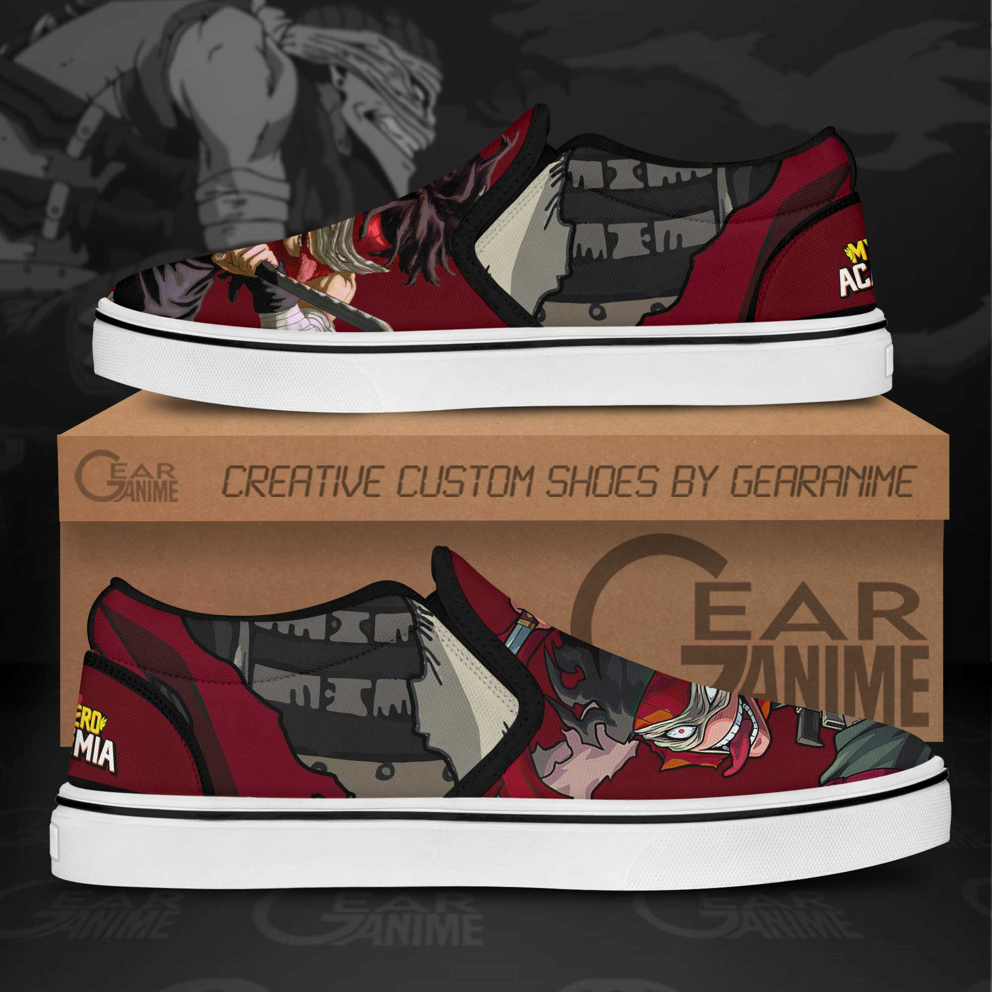 Stain Slip-On Shoes Canvas My Hero Academia Custom Anime Shoes