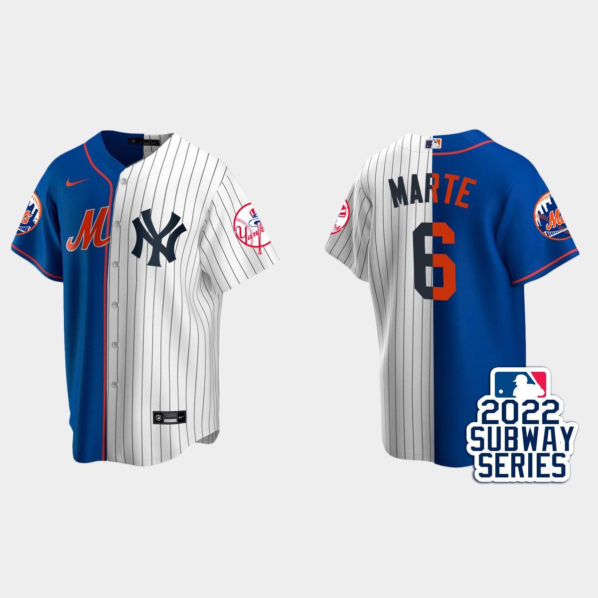 Starling Marte New York Mets 2022 Subway Series Split Jersey - Royal White
