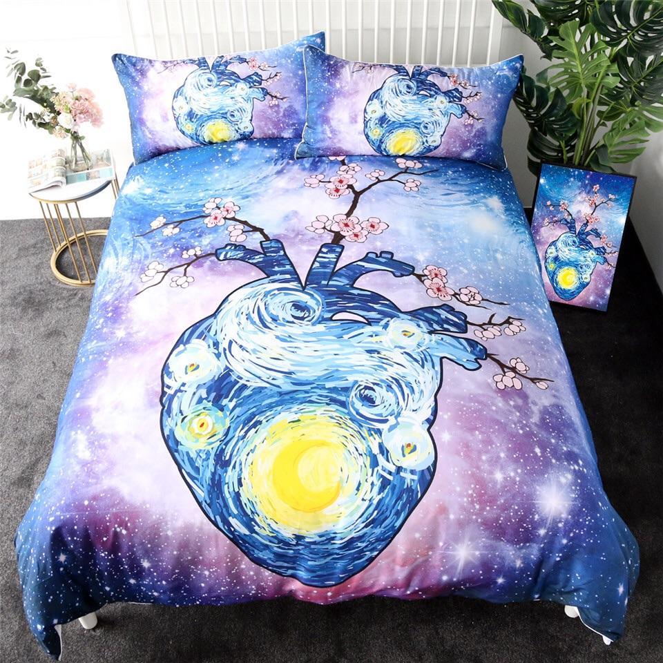 Starry Blossom Flowers 3D Customized Duvet Cover Bedding Set