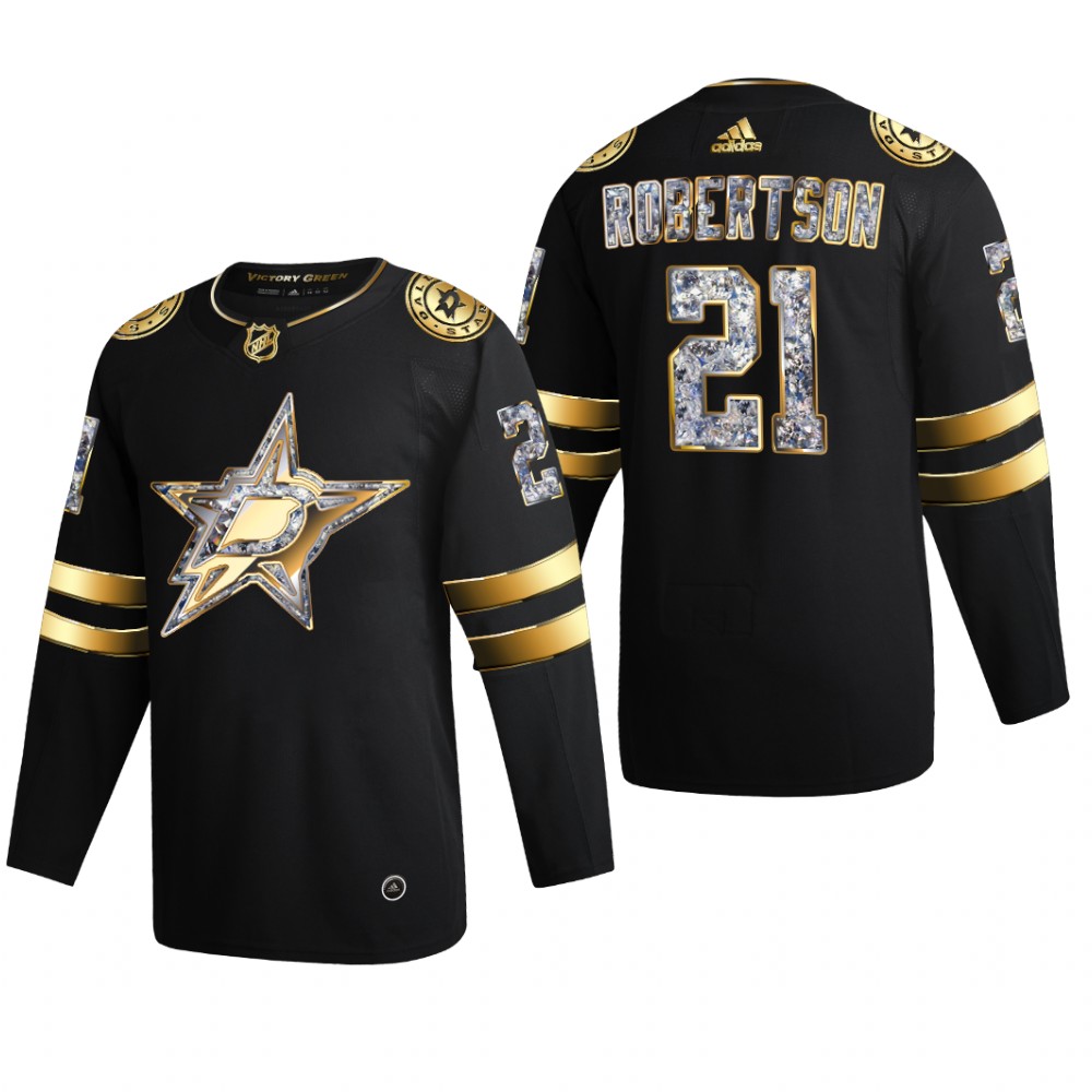 Stars Jason Robertson #21 2022 Stanley Cup Playoffs Black Diamond Edition Jersey
