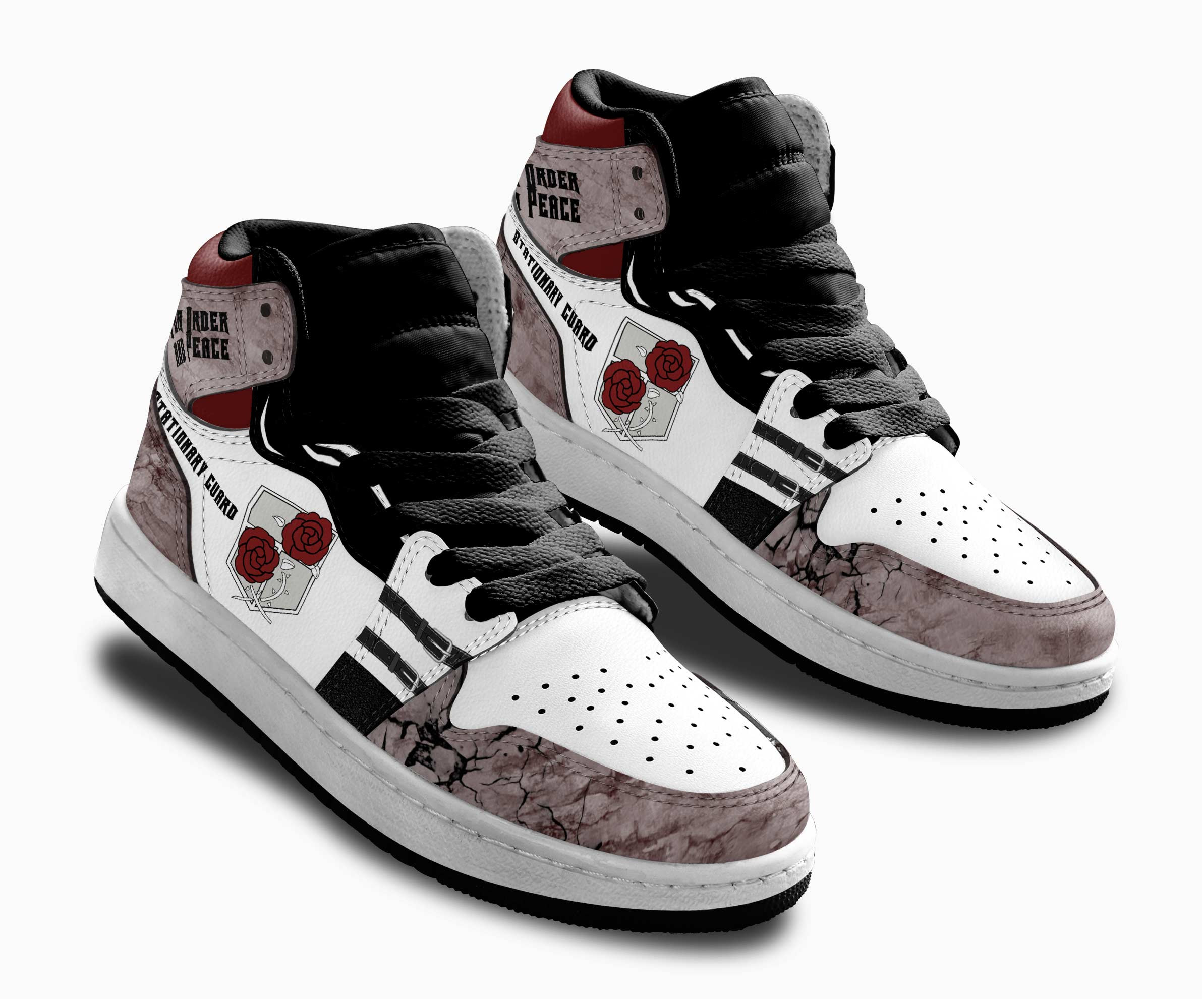 Stationary Guard Kids Sneakers Custom Anime Attack On Titan Shoes For Kids