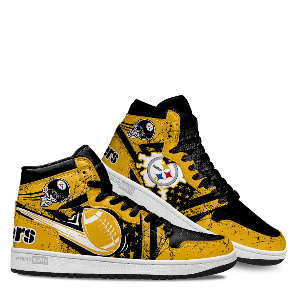Steelers Football Team J1 Shoes For Fans Sneakers, Air Jordan Hightop