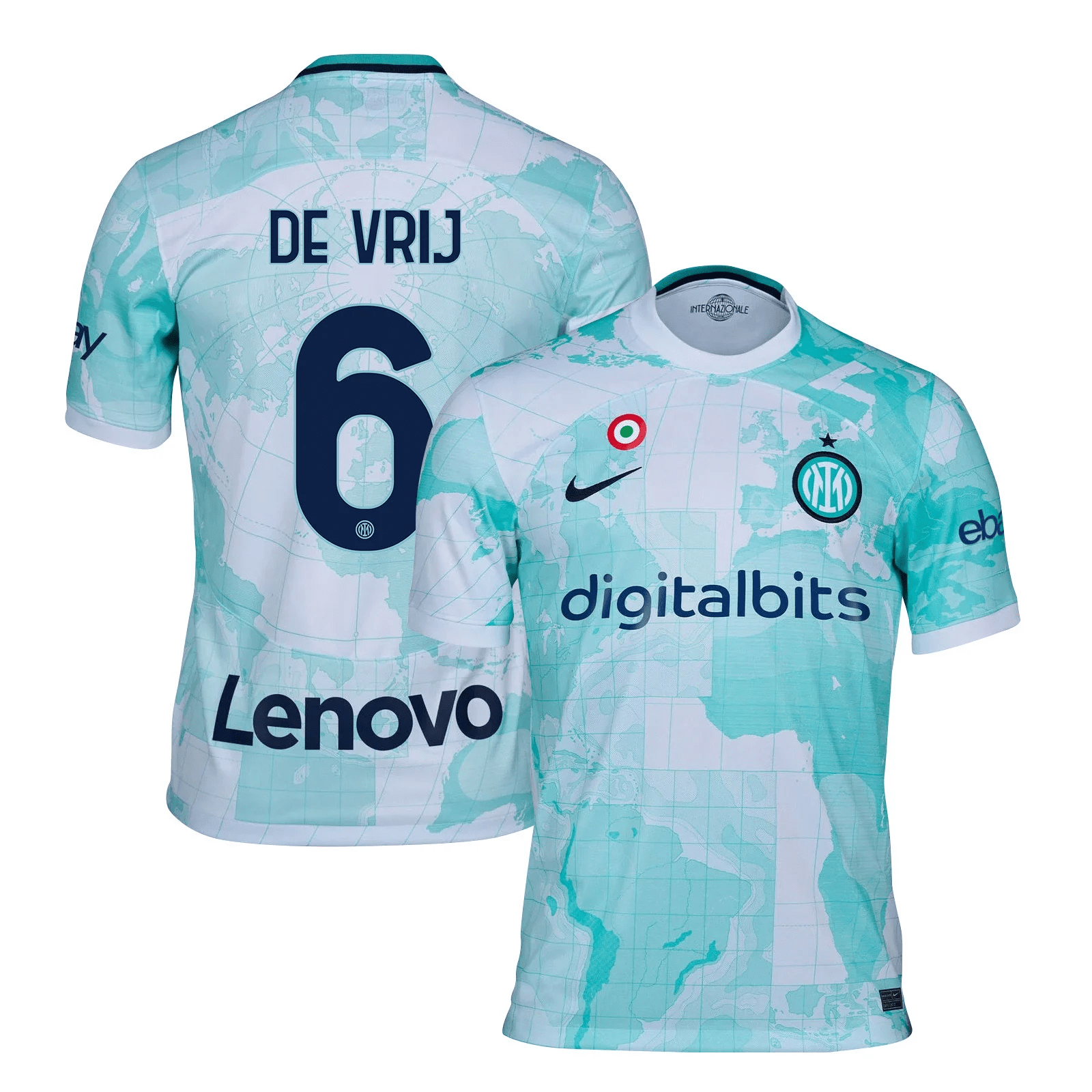 Stefan de Vrij 6 Inter Milan 2022/23 Away Men Jersey – Light Green