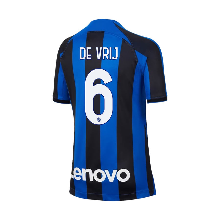 Stefan de Vrij 6 Inter Milan 2022/23 Home Jersey – Youth, Black/Blue Stefan de Vrij 6 Inter Milan 2022/23 Home Jersey – Youth, Black/Blue