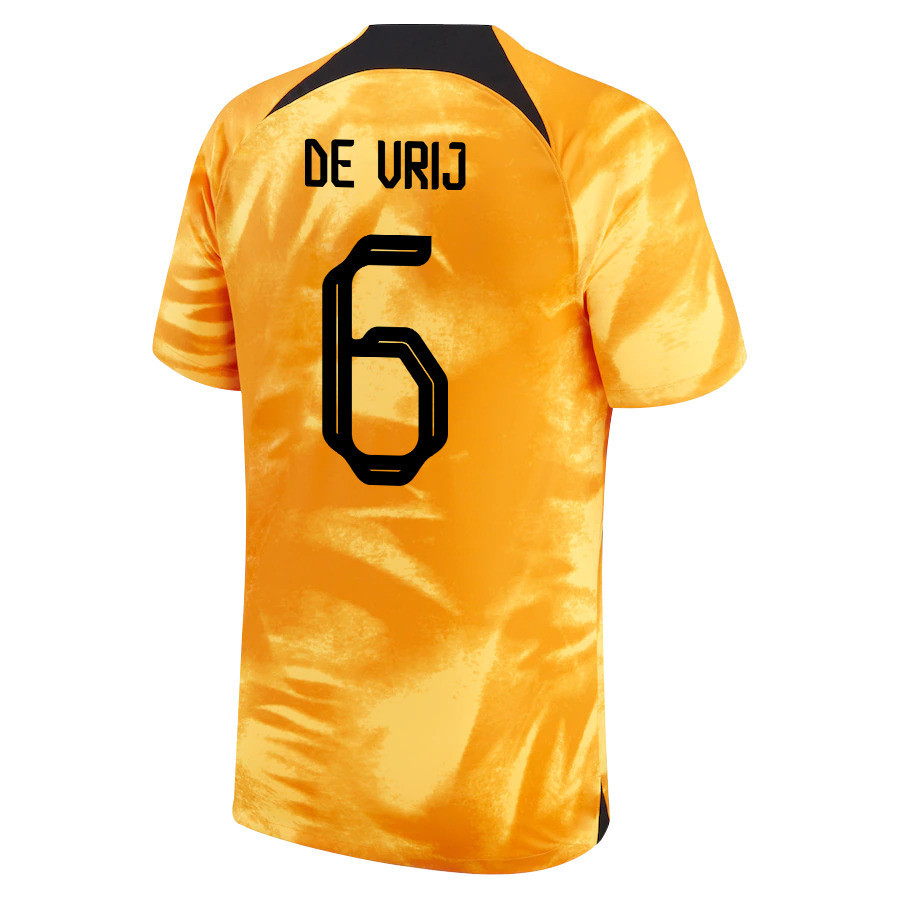 Stefan De Vrij 6 Netherlands National Team 2022-23 Qatar World Cup Home Soccer Jersey – Stefan De Vrij 6 Netherlands National Team 2022-23 Qatar World Cup Home Soccer Jersey –