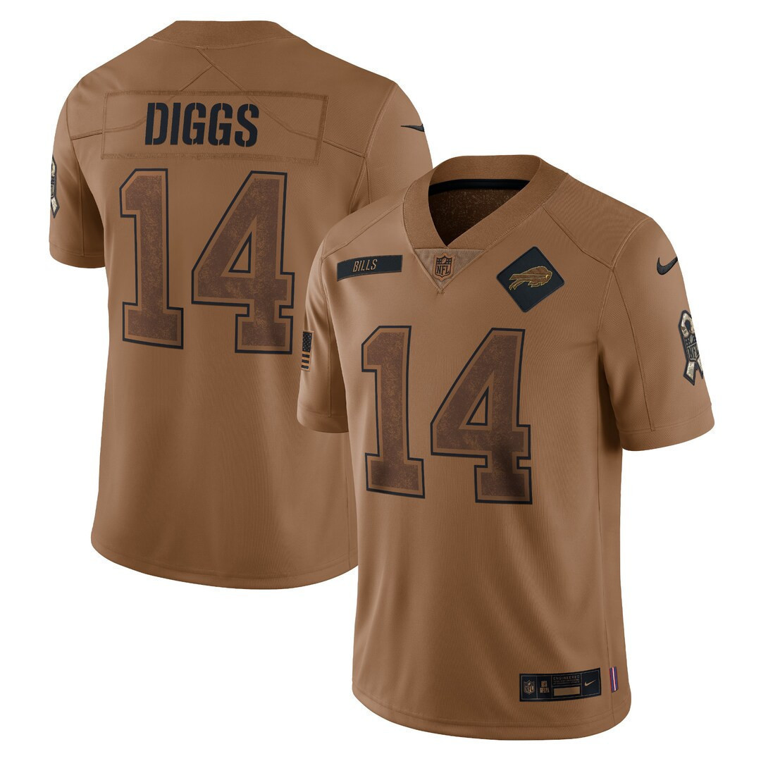 Stefon Diggs Buffalo Bills 2023 Salute To Service Limited - Brown Jersey - All Stitched 