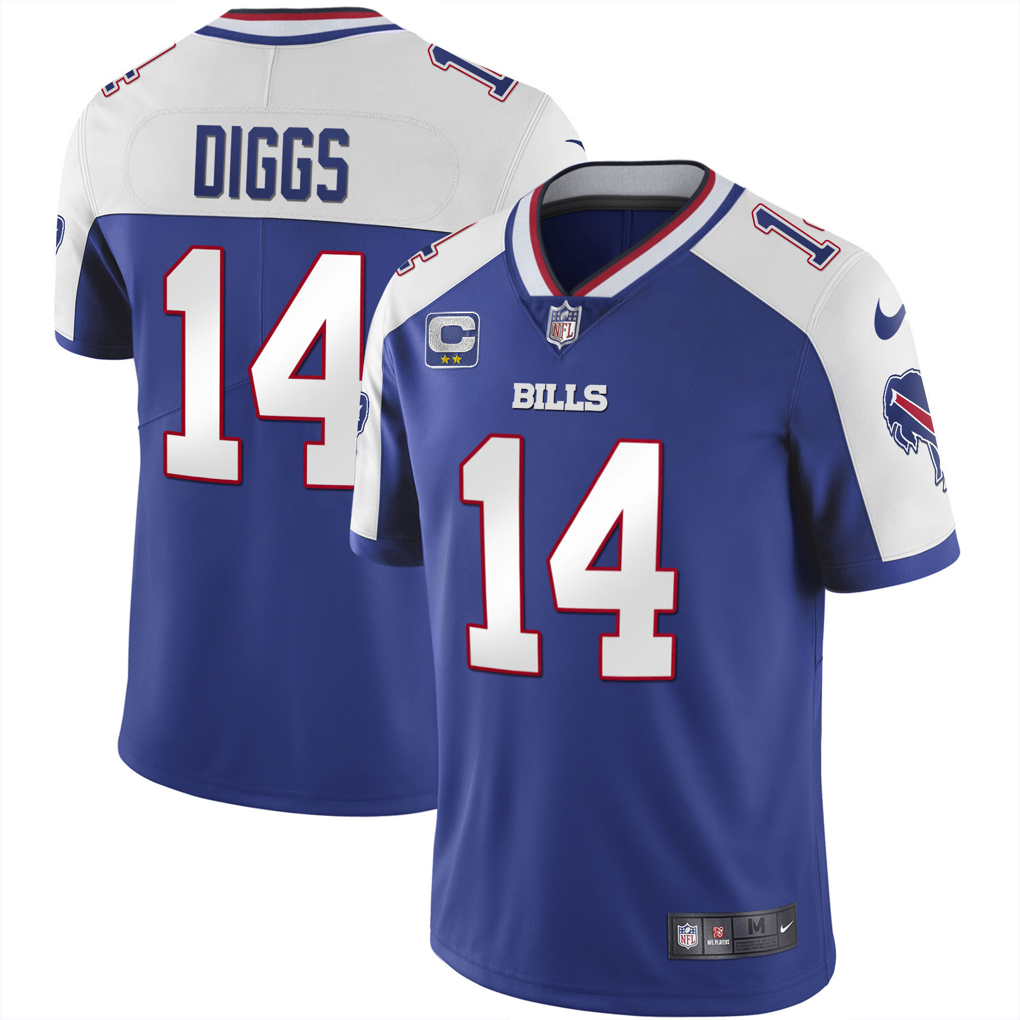Stefon Diggs Men's Buffalo Bills Alternate Vapor Black Gold & Black Inverted Limited Royal White Jersey - All Stitched 