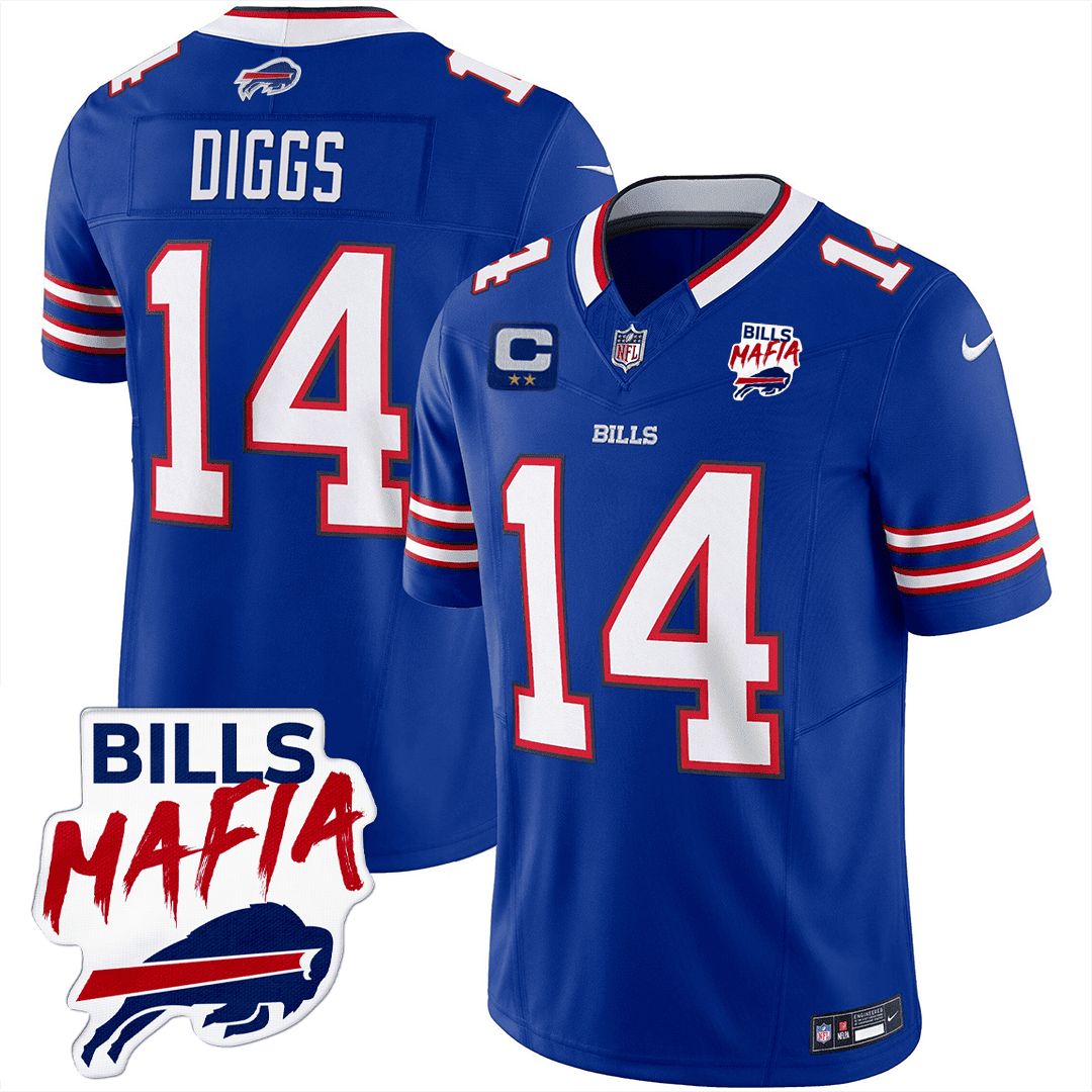 Stefon Diggs Men's Buffalo Bills Buffalo Bills Mafia Patch Limited Royal Blue Jersey - All Stitched 