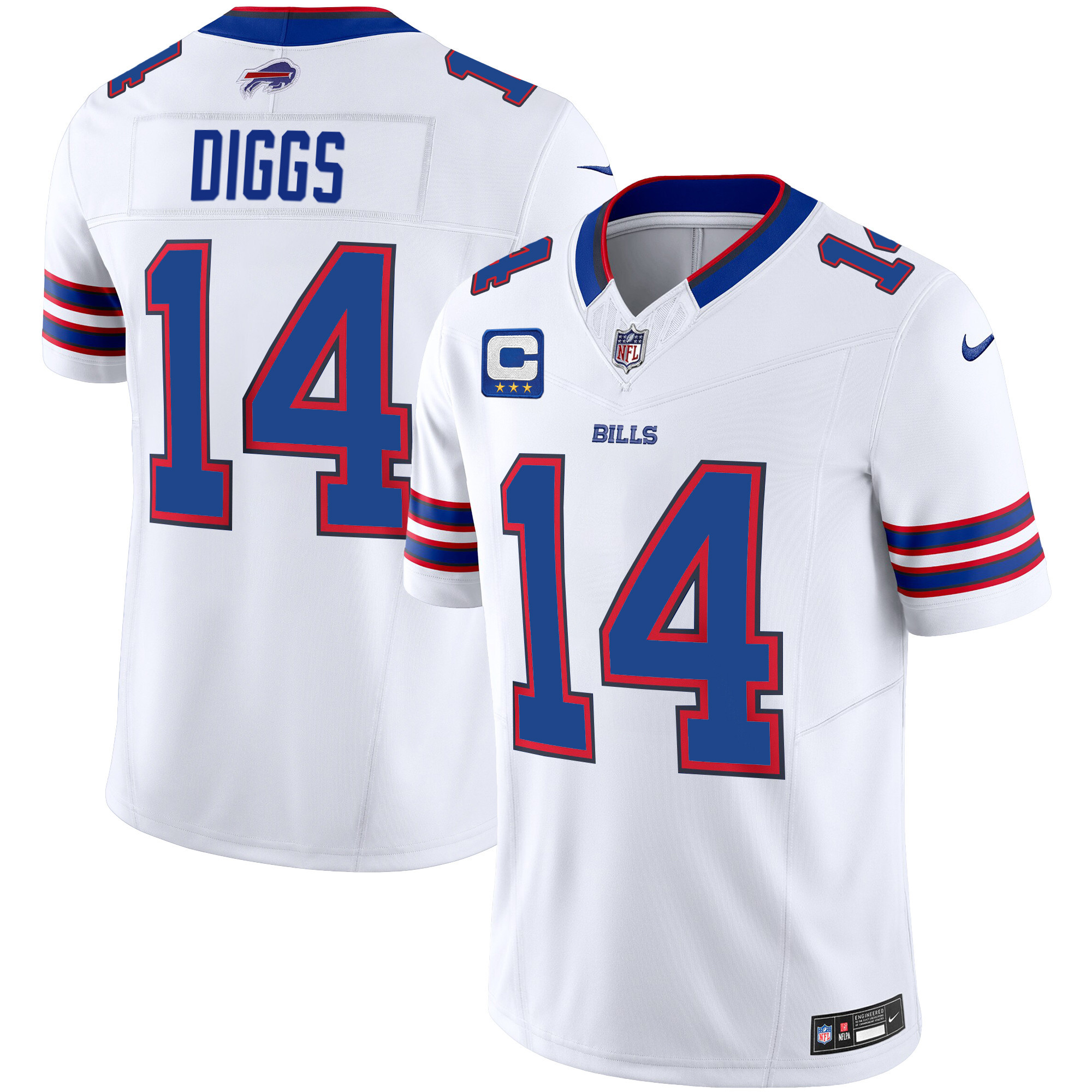 Stefon Diggs Men's Buffalo Bills Vapor Limited White Jersey - All Stitched 