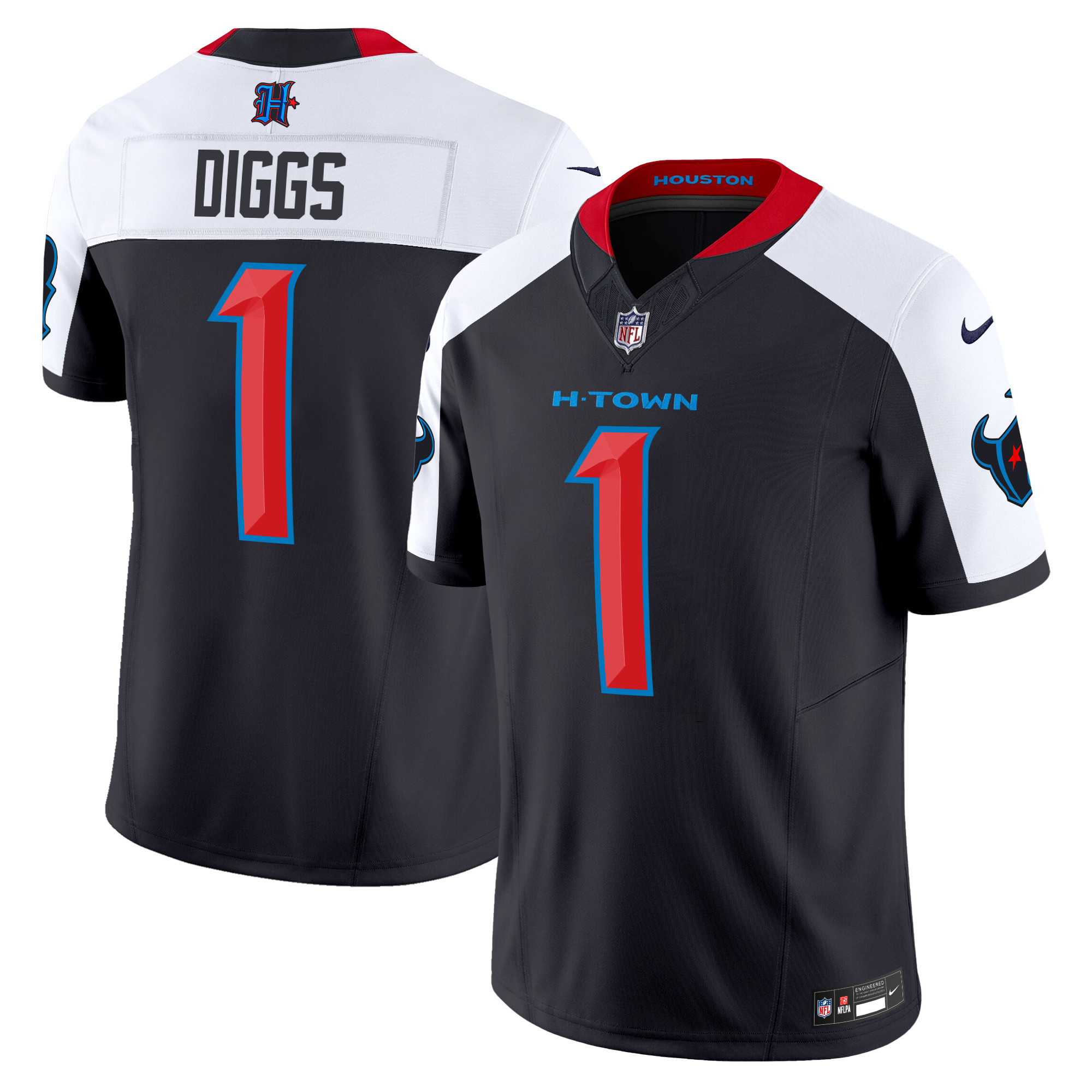 Stefon Diggs Men's Houston Texans 2024 Vapor Limited Navy Alternate Jersey - All Stitched 