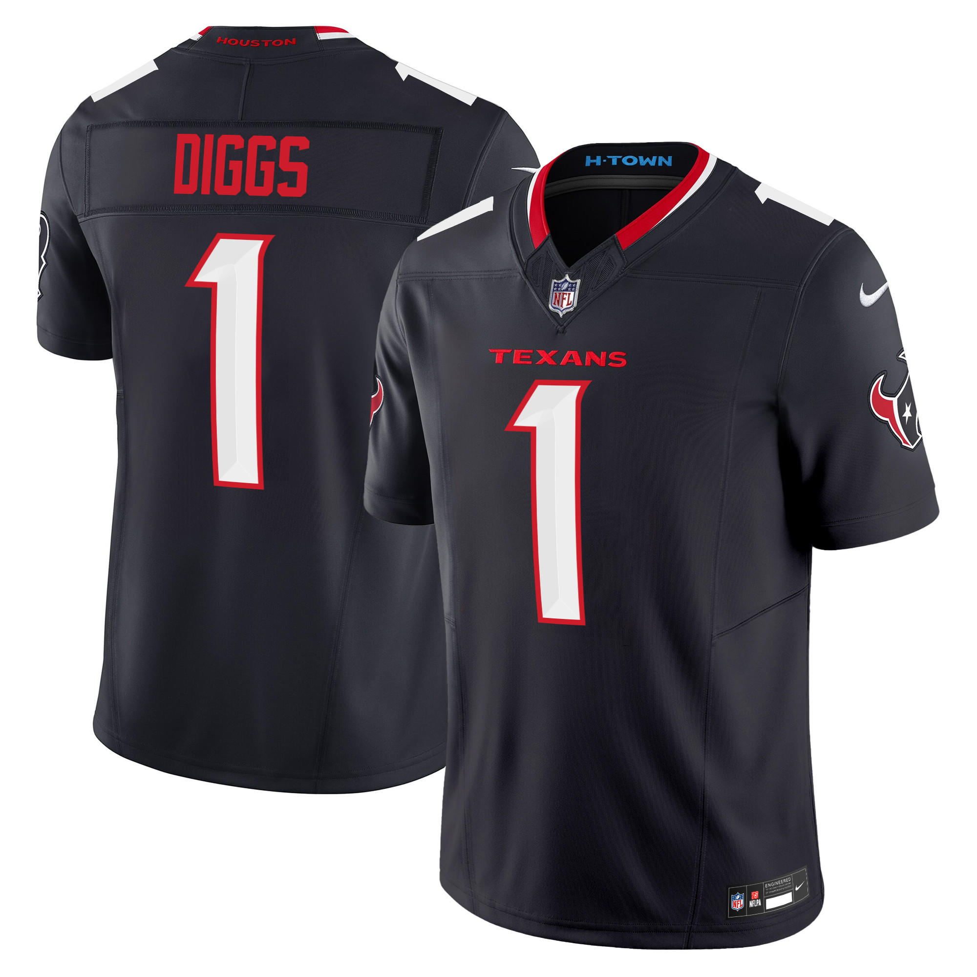 Stefon Diggs Men's Houston Texans 2024 Vapor Limited Navy Jersey - All Stitched 