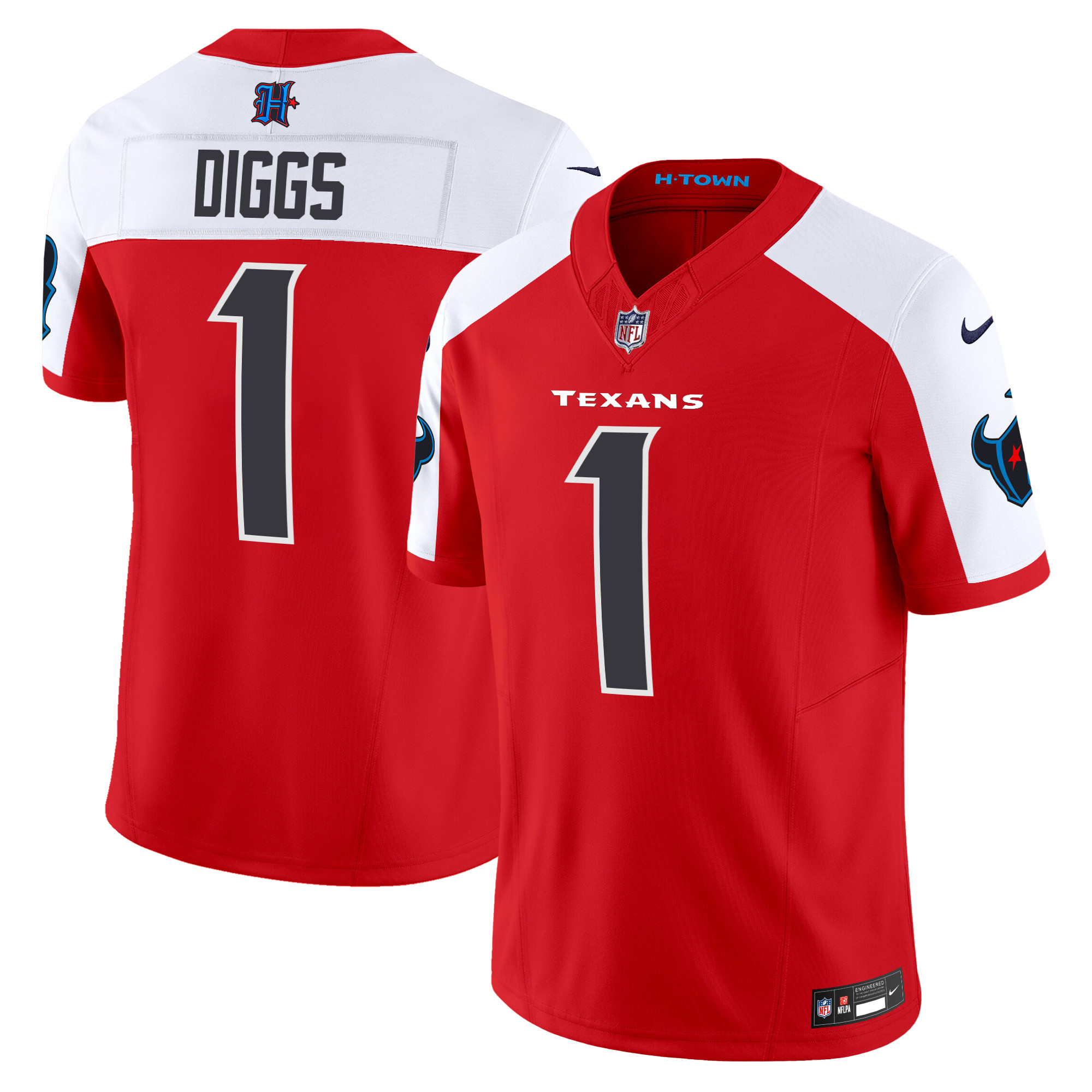 Stefon Diggs Men's Houston Texans 2024 Vapor Limited Red Alternate Jersey - All Stitched 