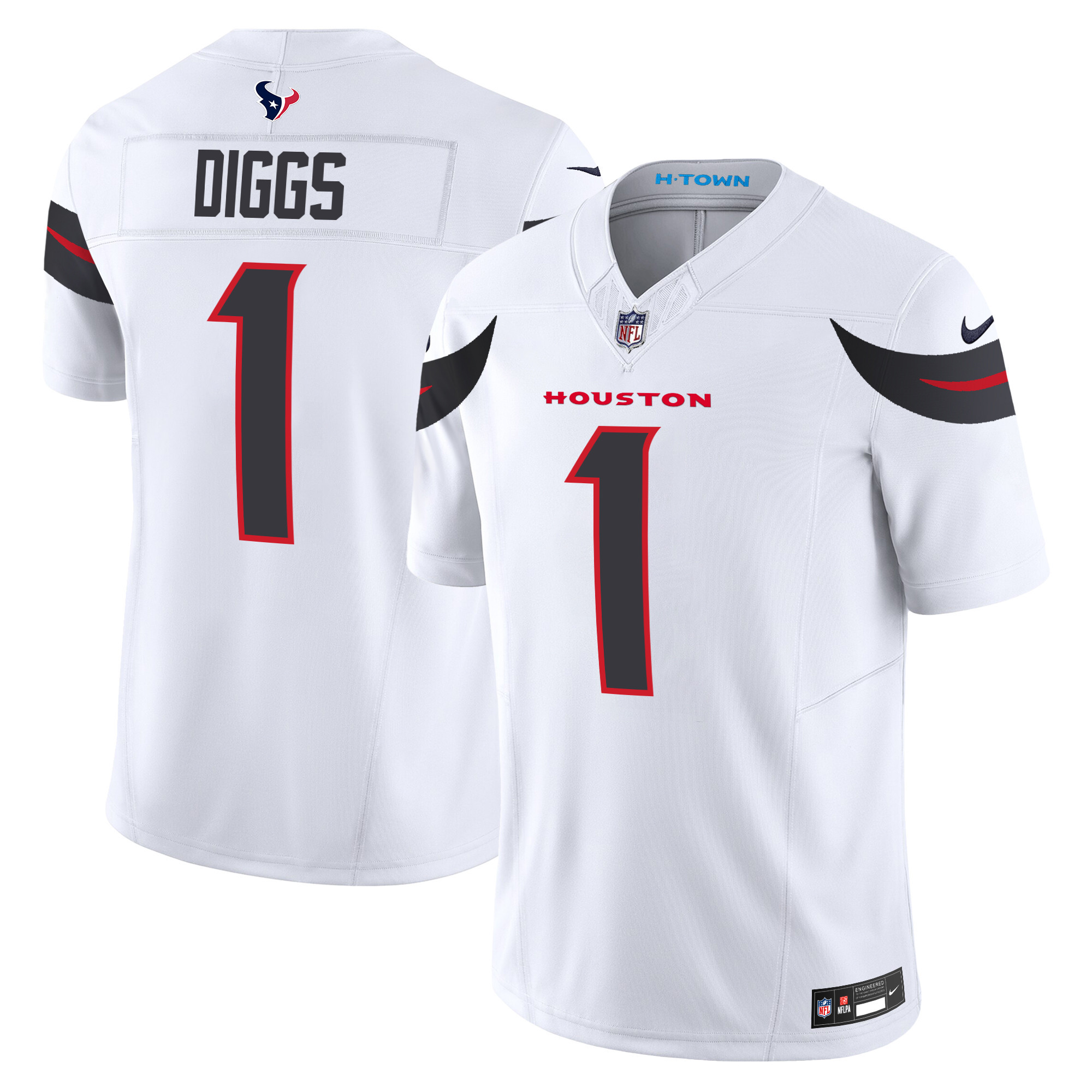 Stefon Diggs Men's Houston Texans 2024 Vapor Limited White Jersey - All Stitched 
