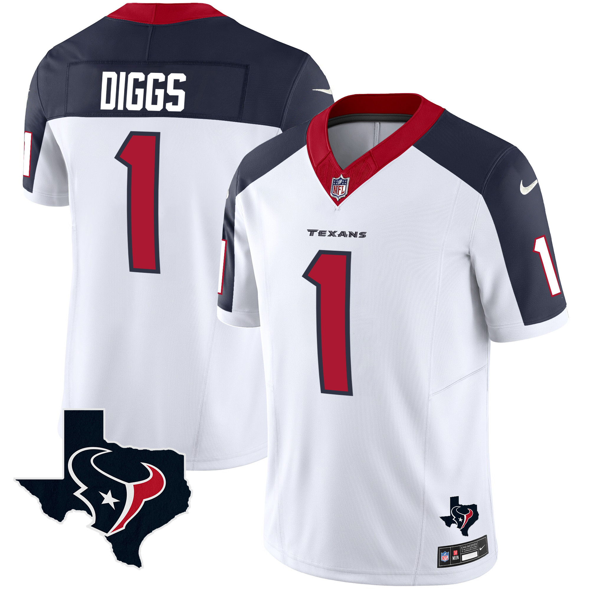 Stefon Diggs Men's Houston Texans Vapor Limited Inverted Jersey - All Stitched 