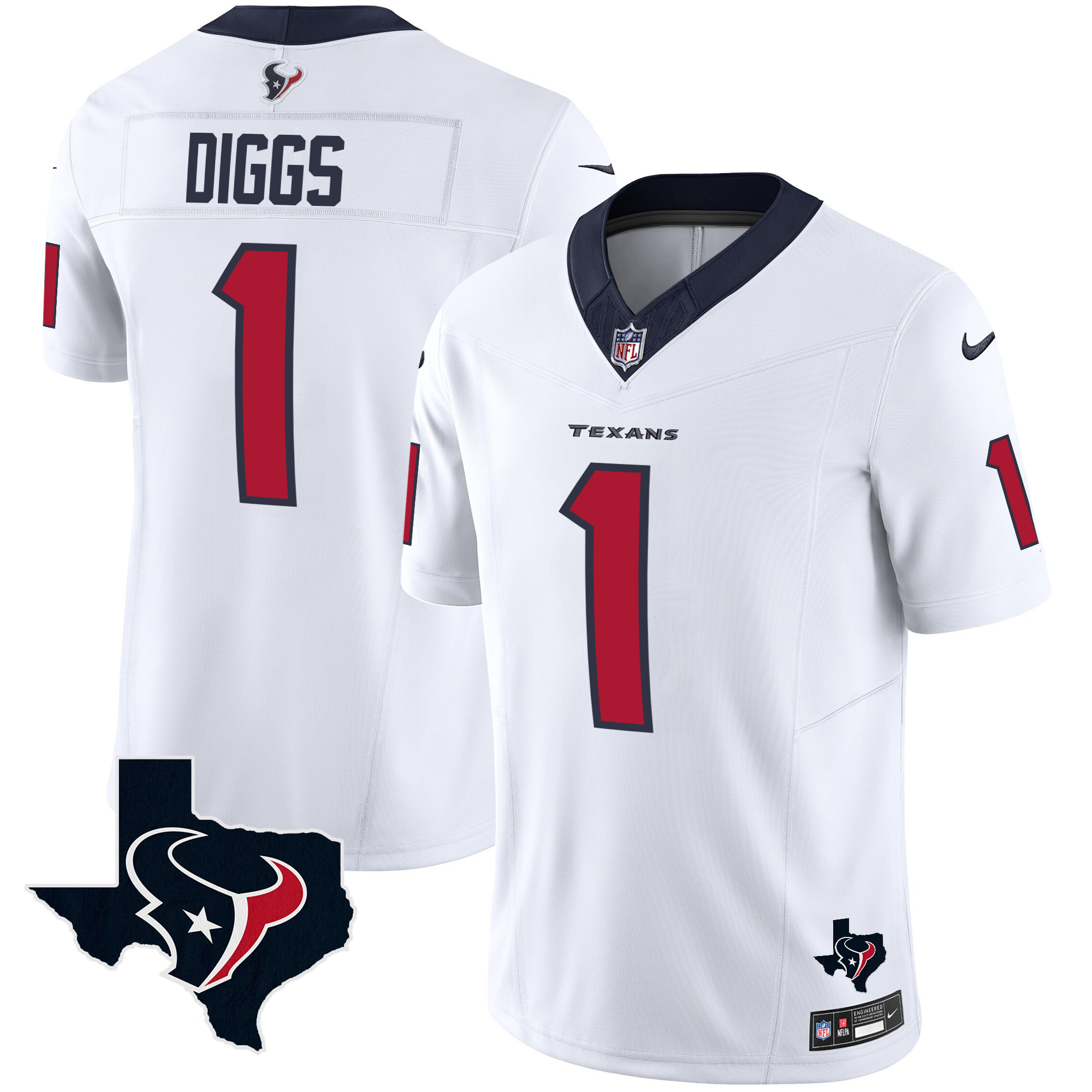 Stefon Diggs Men's Houston Texans Vapor Limited White Jersey - All Stitched 
