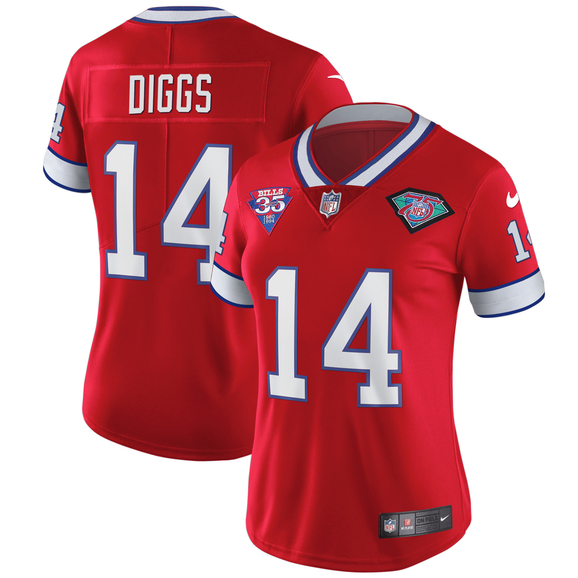 Stefon Diggs Women's Buffalo Bills 1994 Throwback Vapor Red Jersey - All Stitched 