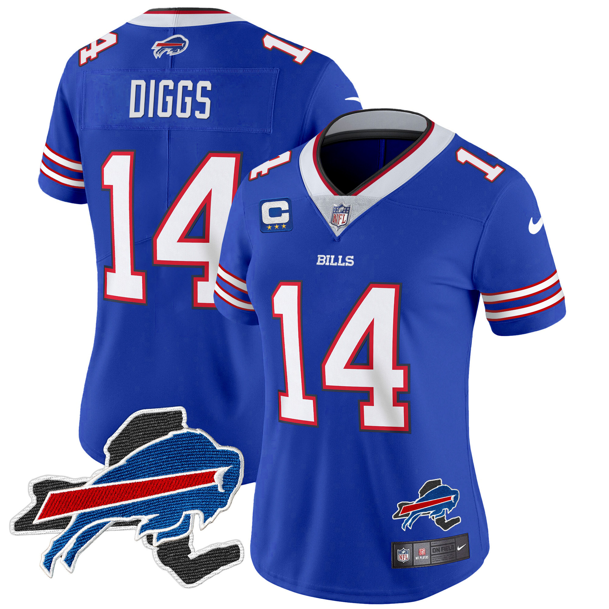 Stefon Diggs Women's Buffalo Bills New York Patch Vapor Limited Royal Jersey - All Stitched 