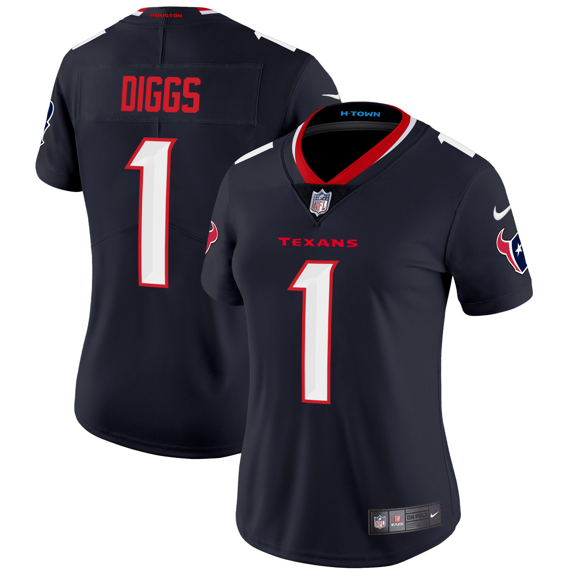 Stefon Diggs Women's Houston Texans 2024 Vapor Limited Navy Jersey - All Stitched 