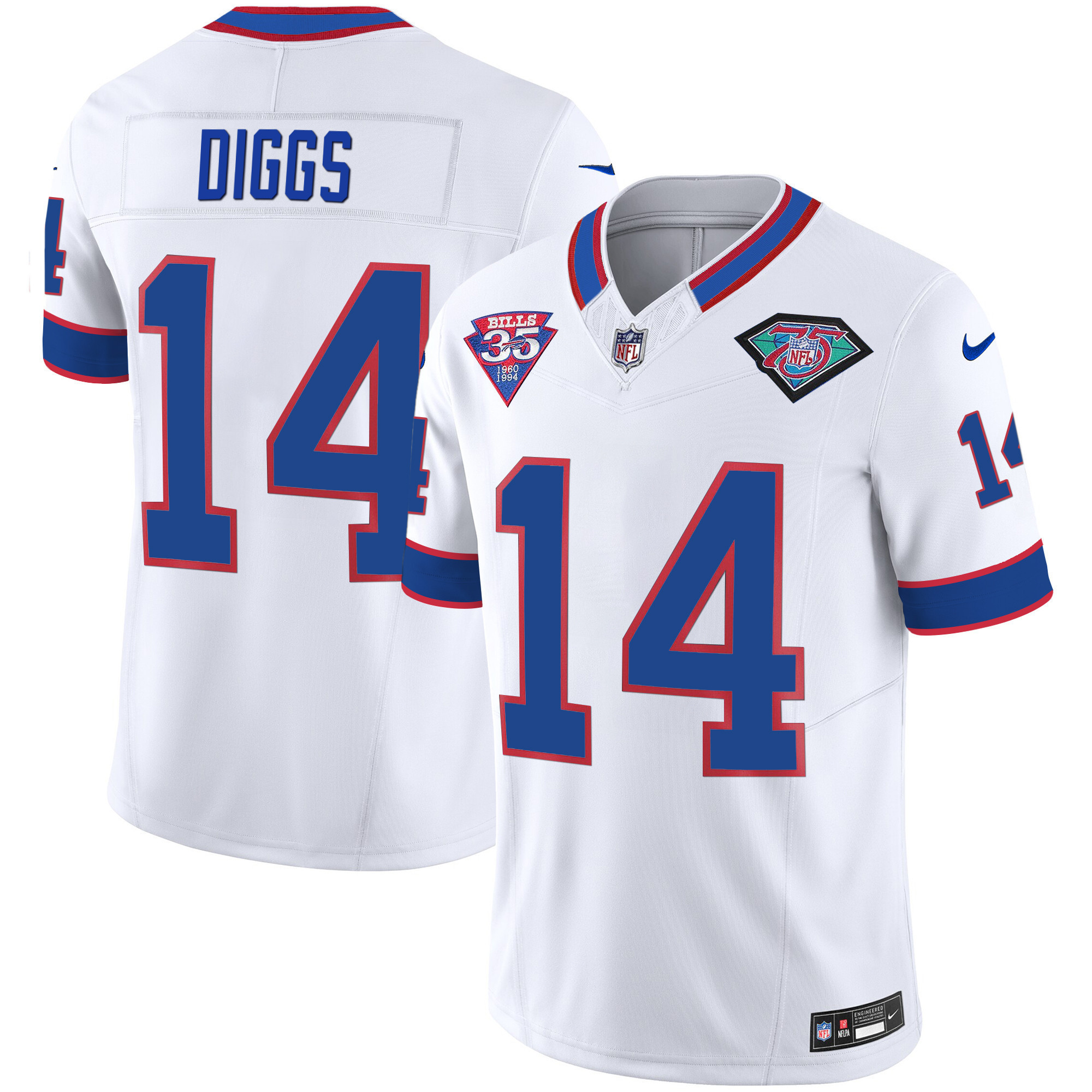 Stefon Diggs Youth's Buffalo Bills 1994 Throwback Vapor White Jersey - All Stitched 